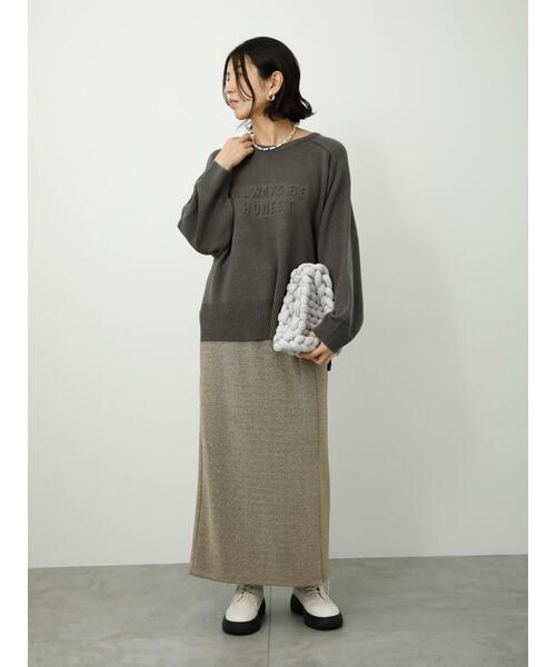 Lugnoncure（ルノンキュール）の「エンボスロゴニットプルオーバー（ニット/セーター・レディース・ブルー/チャコールグレー/オレンジ/オフホワイト・F）」の11枚目の写真