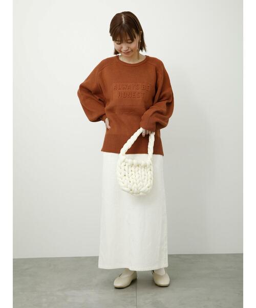 Lugnoncure（ルノンキュール）の「エンボスロゴニットプルオーバー（ニット/セーター・レディース・ブルー/チャコールグレー/オレンジ/オフホワイト・F）」の20枚目の写真