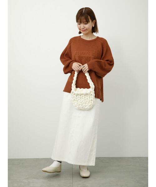 Lugnoncure（ルノンキュール）の「エンボスロゴニットプルオーバー（ニット/セーター・レディース・ブルー/チャコールグレー/オレンジ/オフホワイト・F）」の21枚目の写真