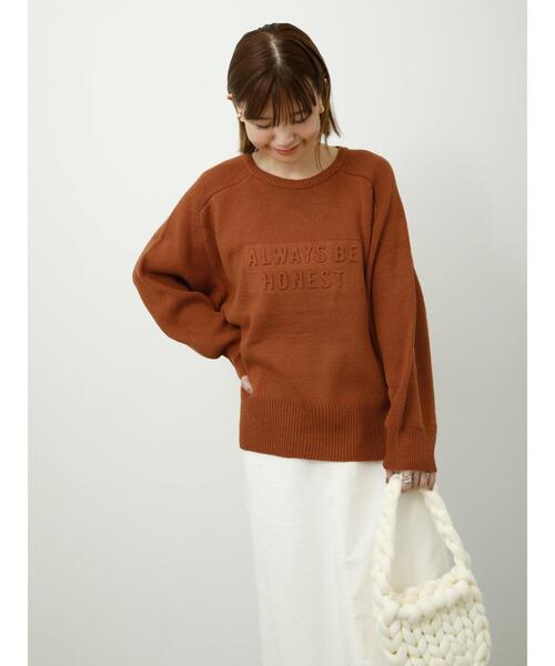 Lugnoncure（ルノンキュール）の「エンボスロゴニットプルオーバー（ニット/セーター・レディース・ブルー/チャコールグレー/オレンジ/オフホワイト・F）」の22枚目の写真