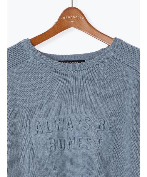 Lugnoncure（ルノンキュール）の「エンボスロゴニットプルオーバー（ニット/セーター・レディース・ブルー/チャコールグレー/オレンジ/オフホワイト・F）」の14枚目の写真