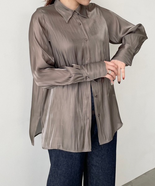 LOWRYS FARM(ローリーズファーム)の「グリッターシャツLS 977230(シャツ/ブラウス・レディース・アイボリー/チャコールグレー/グリーン・FREE)」の10枚目の写真