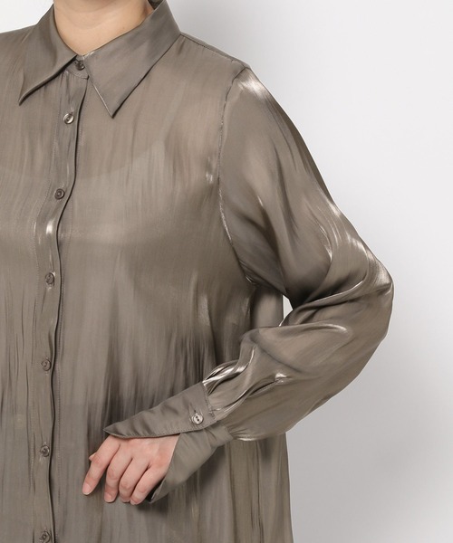 LOWRYS FARM(ローリーズファーム)の「グリッターシャツLS 977230(シャツ/ブラウス・レディース・アイボリー/チャコールグレー/グリーン・FREE)」の18枚目の写真