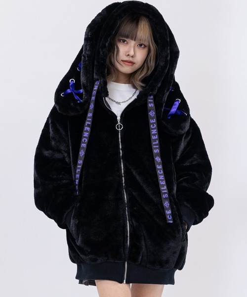 セール】【31】【25AW新色追加】うさ耳 ファーパーカー（パーカー