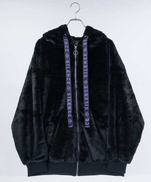 JOHN'S CLOSET（ジョンズクローゼット）の「【31】【25AW新色追加】うさ耳 ファーパーカー（パーカー・レディース・ホワイト/ブラック/サックスブルー/ピンク/ブラック×パープル・FREE）」の6枚目の写真