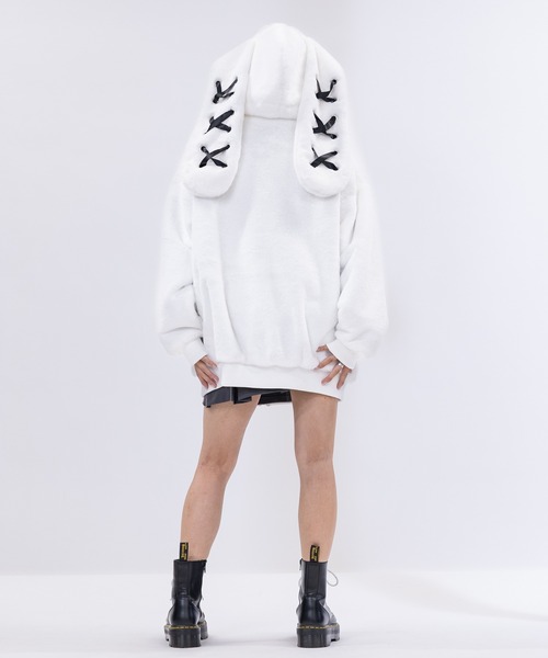 セール】【31】【25AW新色追加】うさ耳 ファーパーカー（パーカー