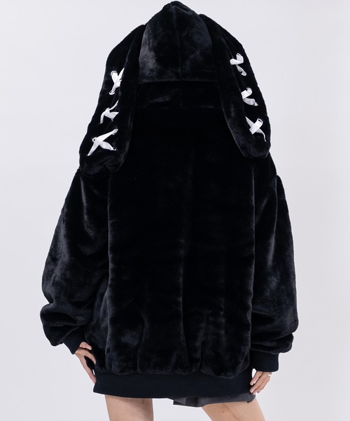 セール】【31】【25AW新色追加】うさ耳 ファーパーカー（パーカー