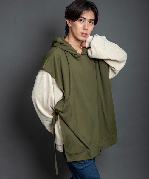 GGD SELECT（ジージーディー　セレクト）の「ワイドシルエットフードベスト（ベスト・メンズ・ベージュ系その他/カーキ・L/M）」の7枚目の写真