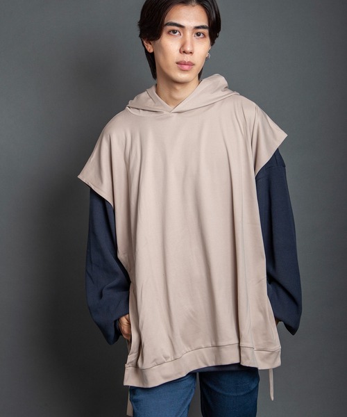 GGD SELECT（ジージーディー　セレクト）の「ワイドシルエットフードベスト（ベスト・メンズ・ベージュ系その他/カーキ・L/M）」の10枚目の写真