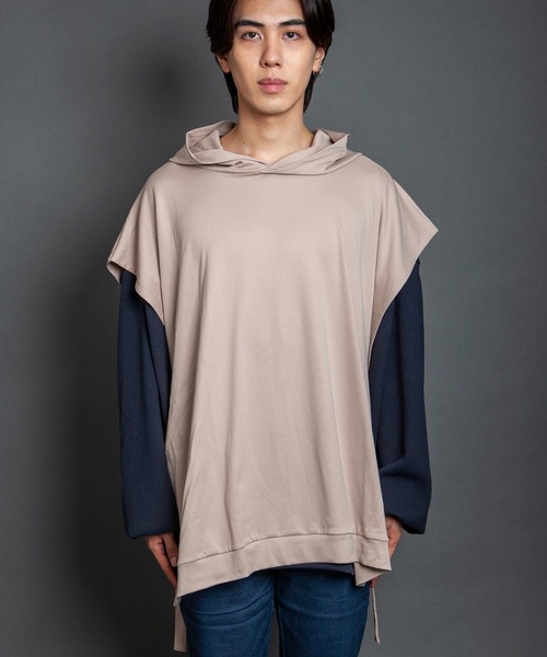 GGD SELECT（ジージーディー　セレクト）の「ワイドシルエットフードベスト（ベスト・メンズ・ベージュ系その他/カーキ・L/M）」の12枚目の写真