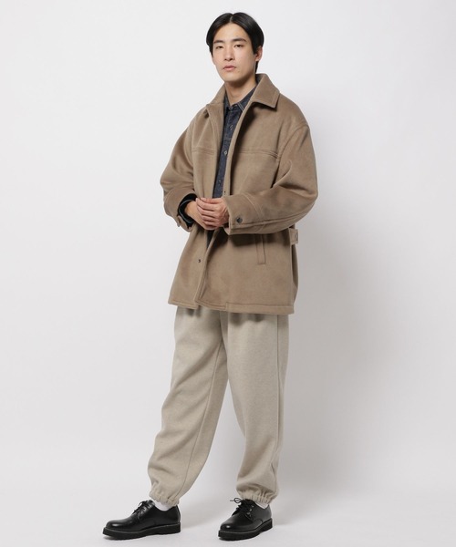 niko and...（ニコアンド）の「起毛ハーフコート（その他アウター・メンズ・ベージュ/ブラック・MEDIUM/LARGE）」の4枚目の写真