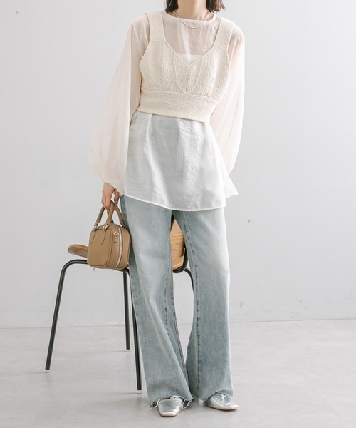 mystic(ミスティック)の「【3サイズ展開】カットオフフレアデニム(デニムパンツ・レディース・ブルー/ブルー系その他・1/2/0)」の17枚目の写真