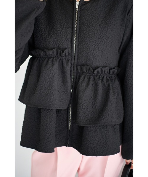 【ZOZO限定】ふくれジャガードフリルジャケット