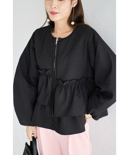 【ZOZO限定】ふくれジャガードフリルジャケット