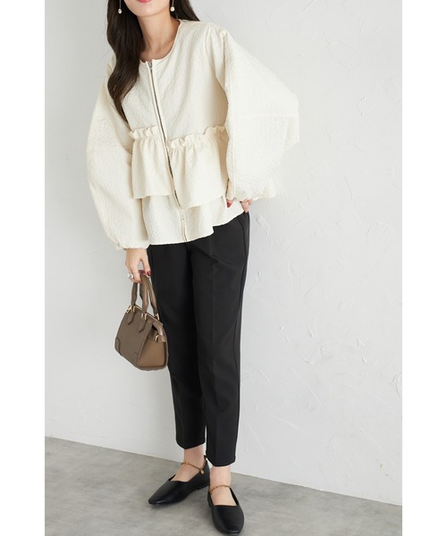 【ZOZO限定】ふくれジャガードフリルジャケット