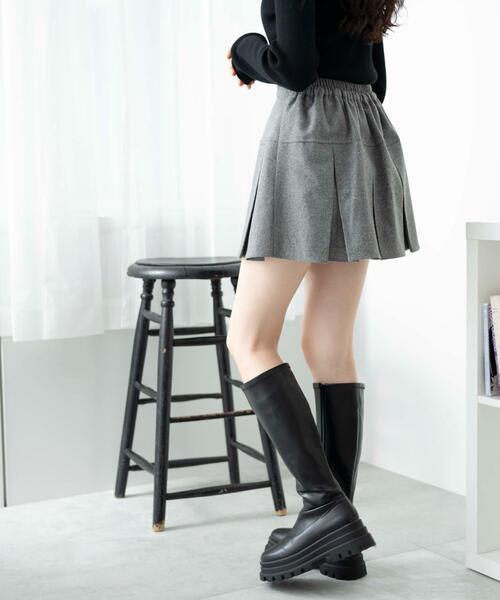 WEGO（ウィゴー）の「WEGO/ボックスプリーツスカパン（スカート・レディース・杢グレー/ブラック・FREE）」の17枚目の写真