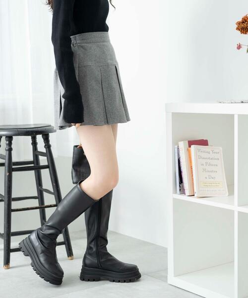 WEGO（ウィゴー）の「WEGO/ボックスプリーツスカパン（スカート・レディース・杢グレー/ブラック・FREE）」の16枚目の写真