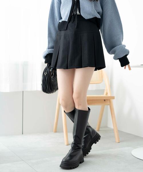 WEGO（ウィゴー）の「WEGO/ボックスプリーツスカパン（スカート・レディース・杢グレー/ブラック・FREE）」の13枚目の写真