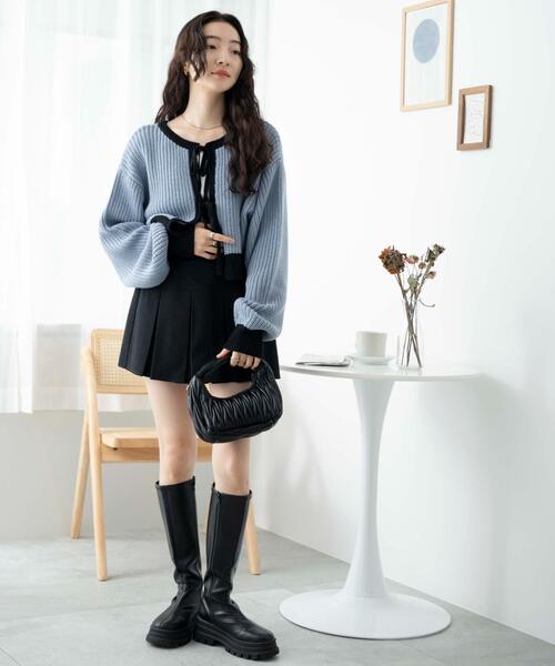 WEGO（ウィゴー）の「WEGO/ボックスプリーツスカパン（スカート・レディース・杢グレー/ブラック・FREE）」の10枚目の写真