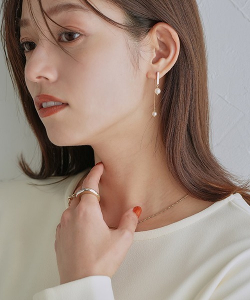 Pierrot（ピエロ）の「バックチェーンパールピアス（ピアス（両