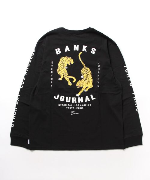 BANKS(バンクス)の「DESIGN TEE/BANKS(バンクス)オーバーサイズシルエット虎柄バックプリントロングカットソー(Tシャツ/カットソー・メンズ・ブラック/オフホワイト・LARGE/MEDIUM/SMALL)」の4枚目の写真