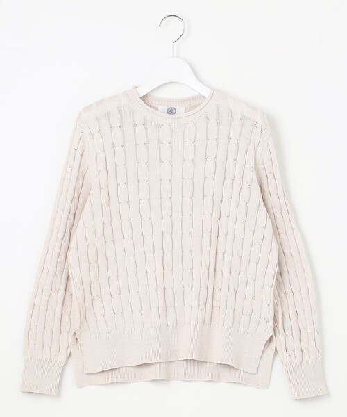 J.PRESS(ジェイプレス)の「【洗える】GIZA MERCERIZE COTTON ケーブル ニット(ニット/セーター・レディース・イエロー系/スカイブルー系/ベージュ系/ピンク系・LARGE/MEDIUM)」の18枚目の写真