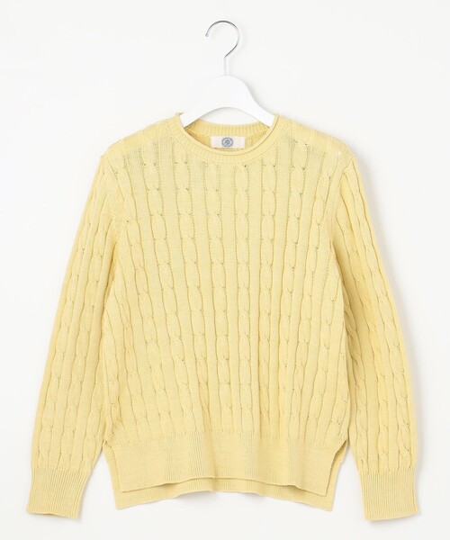 J.PRESS(ジェイプレス)の「【洗える】GIZA MERCERIZE COTTON ケーブル ニット(ニット/セーター・レディース・イエロー系/スカイブルー系/ベージュ系/ピンク系・LARGE/MEDIUM)」の20枚目の写真