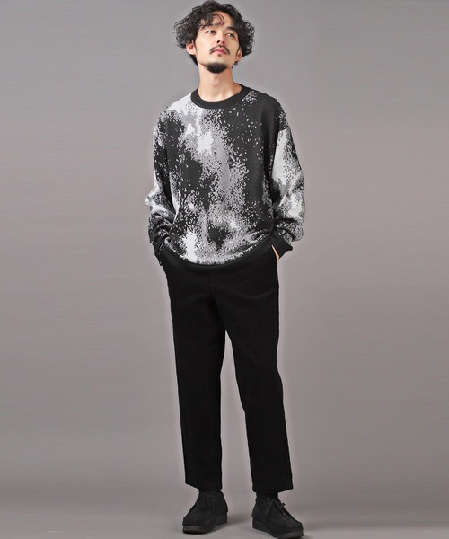LUXSTYLE（ラグスタイル）の「綿タッチジャガードアブストラクト柄ニット（ニット/セーター・メンズ・A/B・M/L）」の6枚目の写真