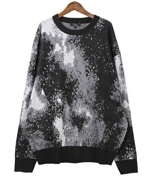 LUXSTYLE（ラグスタイル）の「綿タッチジャガードアブストラクト柄ニット（ニット/セーター・メンズ・A/B・M/L）」の9枚目の写真