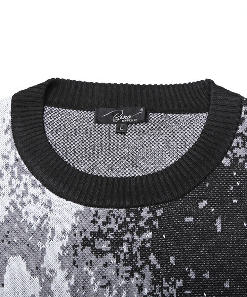 LUXSTYLE（ラグスタイル）の「綿タッチジャガードアブストラクト柄ニット（ニット/セーター・メンズ・A/B・M/L）」の14枚目の写真