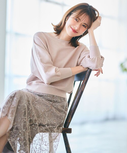 ANY SIS(エニィスィス)の「【洗える】ラインフラワーエンブロイダリー スカート(スカート・レディース・ライトグレー系4/アイボリー系4・1/3/2)」の4枚目の写真