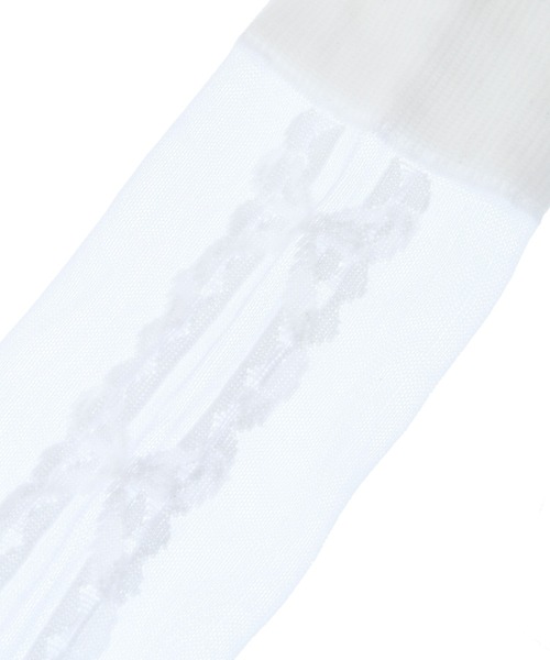 Candy Stripper（キャンディストリッパー）の「FANCY RIBBON SHEER HIGH ソックス（ソックス/靴下・レディース・ブラック/ミント/オフホワイト・FREE）」の6枚目の写真