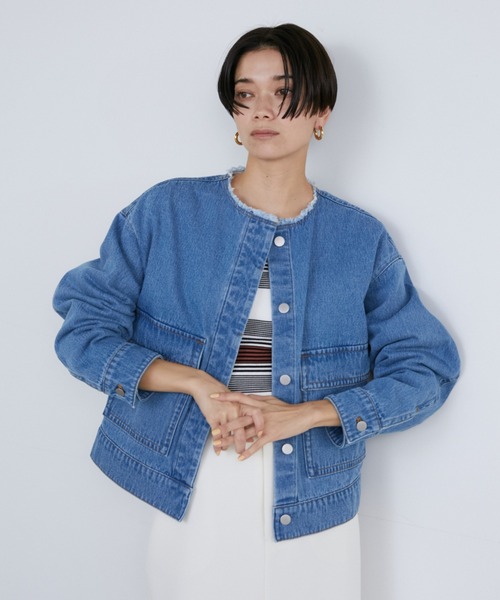 INED（イネド）の「10ozノーカラーデニムジャケット（デニムジャケット