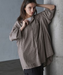 【SERACE】Oversize open collar short sleeve lace shirt / オーバーサイズオープンカラー半袖レースシャツ