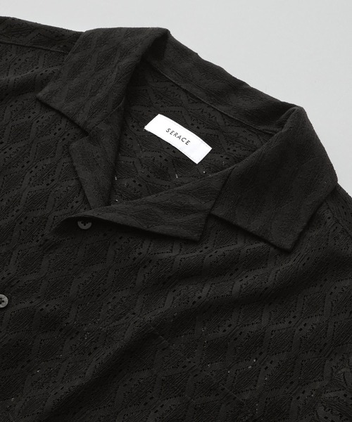 SERACE(セラス)の「【SERACE】Oversize open collar short sleeve lace shirt / オーバーサイズオープンカラー半袖レースシャツ(シャツ/ブラウス・メンズ・ホワイト/グレイッシュベージュ/ブラック・L/M)」の14枚目の写真