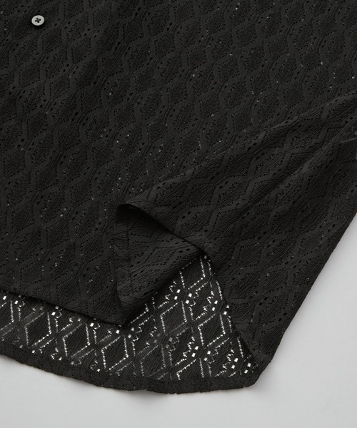 SERACE(セラス)の「【SERACE】Oversize open collar short sleeve lace shirt / オーバーサイズオープンカラー半袖レースシャツ(シャツ/ブラウス・メンズ・ホワイト/グレイッシュベージュ/ブラック・L/M)」の8枚目の写真