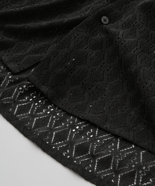 SERACE(セラス)の「【SERACE】Oversize open collar short sleeve lace shirt / オーバーサイズオープンカラー半袖レースシャツ(シャツ/ブラウス・メンズ・ホワイト/グレイッシュベージュ/ブラック・L/M)」の9枚目の写真