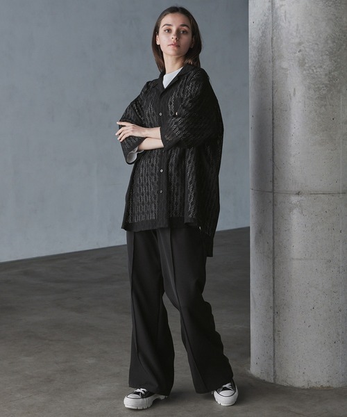 SERACE(セラス)の「【SERACE】Oversize open collar short sleeve lace shirt / オーバーサイズオープンカラー半袖レースシャツ(シャツ/ブラウス・メンズ・ホワイト/グレイッシュベージュ/ブラック・L/M)」の20枚目の写真