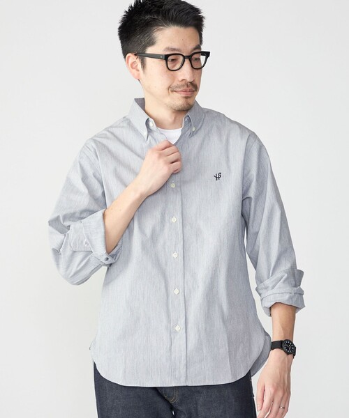 SHIPS(シップス)の「【WEB限定】SHIPS: MADE IN JAPAN ワンポイント コードレーンボタンダウンシャツ(シャツ/ブラウス・メンズ・ブルー/ネイビー・SMALL/LARGE/X-LARGE/MEDIUM)」の2枚目の写真