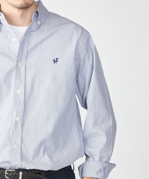 SHIPS(シップス)の「【WEB限定】SHIPS: MADE IN JAPAN ワンポイント コードレーンボタンダウンシャツ(シャツ/ブラウス・メンズ・ブルー/ネイビー・SMALL/LARGE/X-LARGE/MEDIUM)」の1枚目の写真