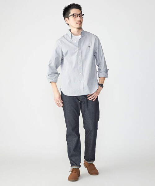 SHIPS(シップス)の「【WEB限定】SHIPS: MADE IN JAPAN ワンポイント コードレーンボタンダウンシャツ(シャツ/ブラウス・メンズ・ブルー/ネイビー・SMALL/LARGE/X-LARGE/MEDIUM)」の20枚目の写真