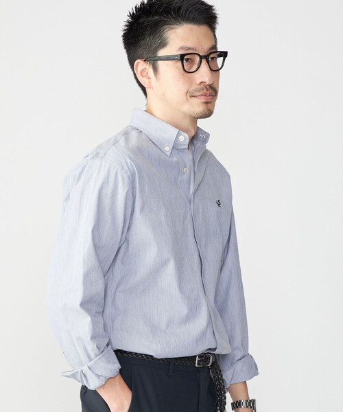 SHIPS(シップス)の「【WEB限定】SHIPS: MADE IN JAPAN ワンポイント コードレーンボタンダウンシャツ(シャツ/ブラウス・メンズ・ブルー/ネイビー・SMALL/LARGE/X-LARGE/MEDIUM)」の3枚目の写真
