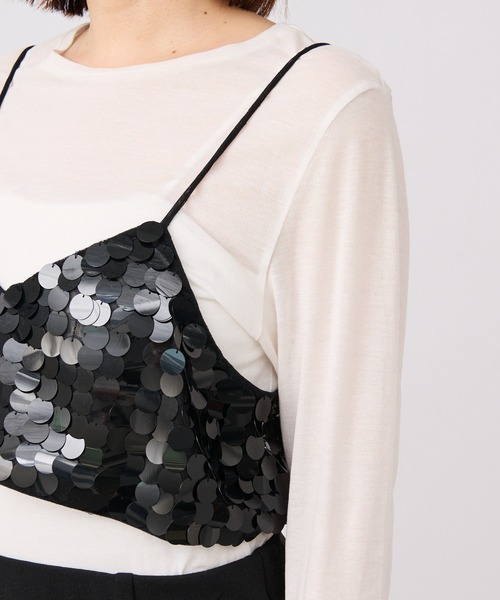 RIVE DROITE（リヴドロワ）の「スパンコールビスチェ（キャミソール・レディース・ブラック・FREE）」の9枚目の写真