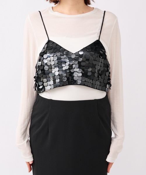 RIVE DROITE（リヴドロワ）の「スパンコールビスチェ（キャミソール・レディース・ブラック・FREE）」の7枚目の写真