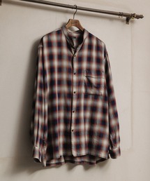 WILD LIFE TAILOR Adam et Rope' | 【WILD LIFE TAILOR】 ドレープチェック ロングスリーブ バンドカラーシャツ(シャツ/ブラウス)
