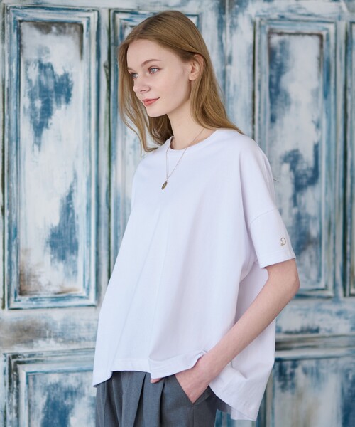 DRESSTERIOR(ドレステリア)の「◆【洗える】エシカルオーガニックコットンTシャツ(Tシャツ/カットソー・レディース・ライトブルー/ブラック/グレー/オフホワイト・38/36/34)」の2枚目の写真