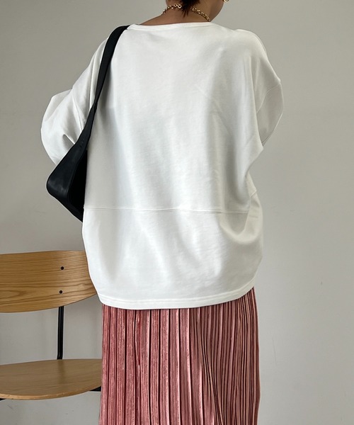 un dix cors（アンディコール）の「アンチピリング裏毛プルオーバー（Tシャツ/カットソー・レディース・オフホワイト/ネイビー/イエロー・FREE）」の7枚目の写真