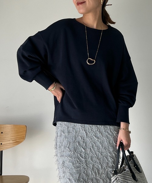 un dix cors（アンディコール）の「アンチピリング裏毛プルオーバー（Tシャツ/カットソー・レディース・オフホワイト/ネイビー/イエロー・FREE）」の15枚目の写真