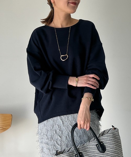 un dix cors（アンディコール）の「アンチピリング裏毛プルオーバー（Tシャツ/カットソー・レディース・オフホワイト/ネイビー/イエロー・FREE）」の20枚目の写真