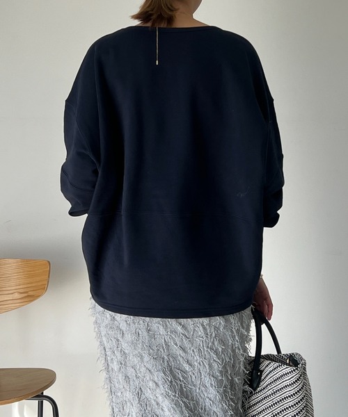 un dix cors（アンディコール）の「アンチピリング裏毛プルオーバー（Tシャツ/カットソー・レディース・オフホワイト/ネイビー/イエロー・FREE）」の18枚目の写真